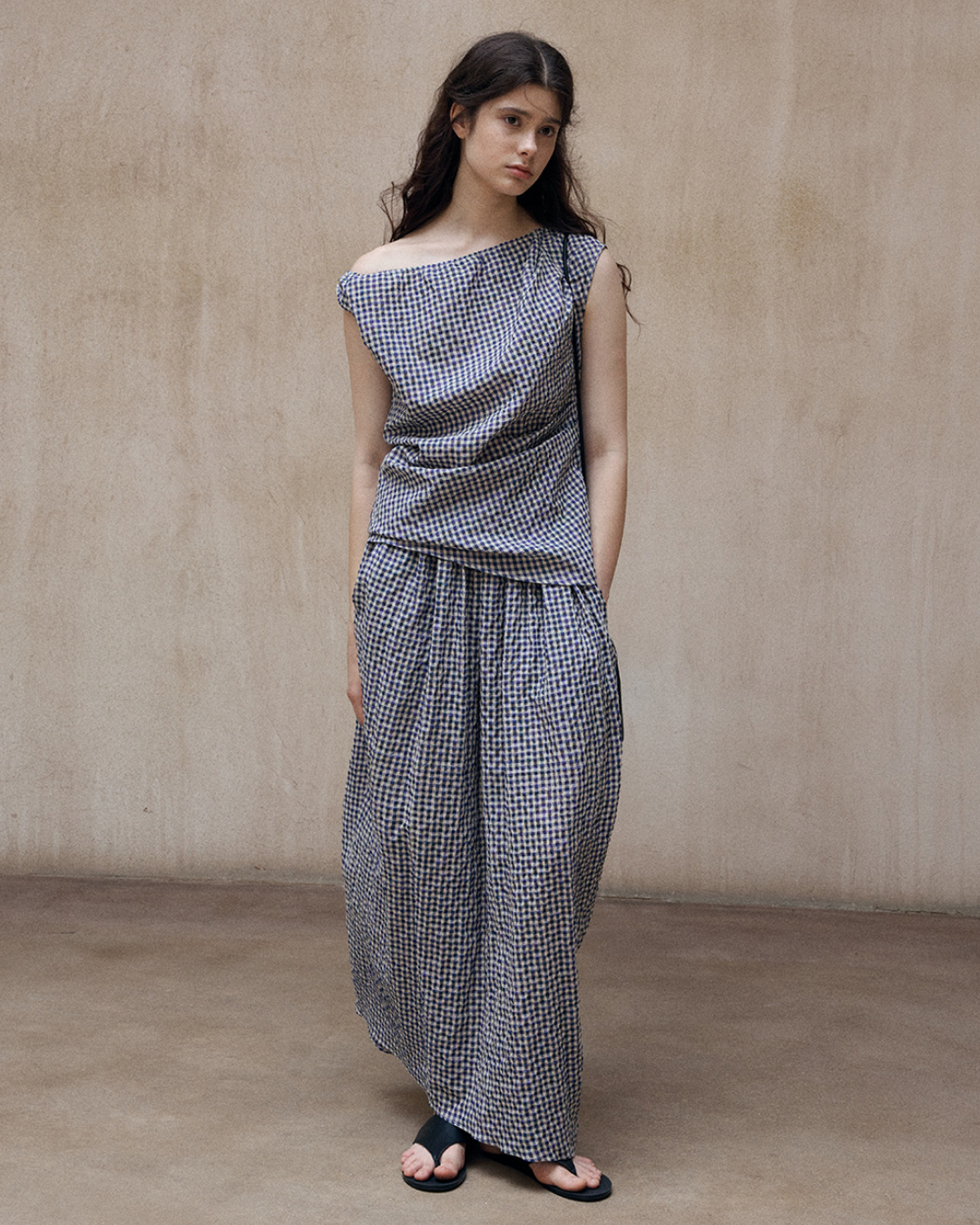 カーブフォルムチェックスカート 10506