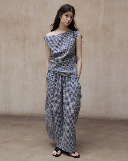 カーブフォルムチェックスカート 10506