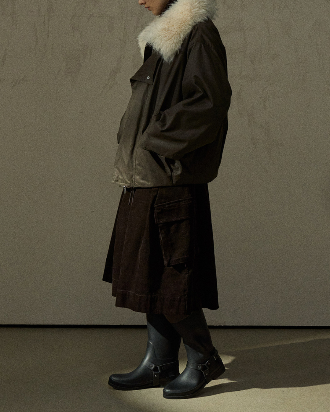 ファーカラージッパーオーバージャケット 10290