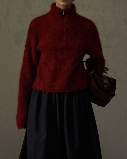 ハーフジッパーニットプルオーバー 10225