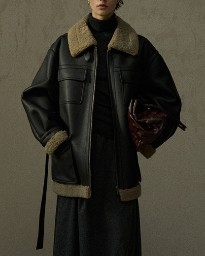 スタンドカラーストラップミディジャケット 10288