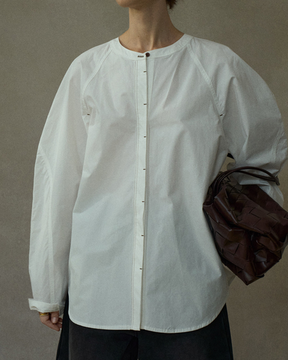 ノーカラーオーバーシャツ 10208