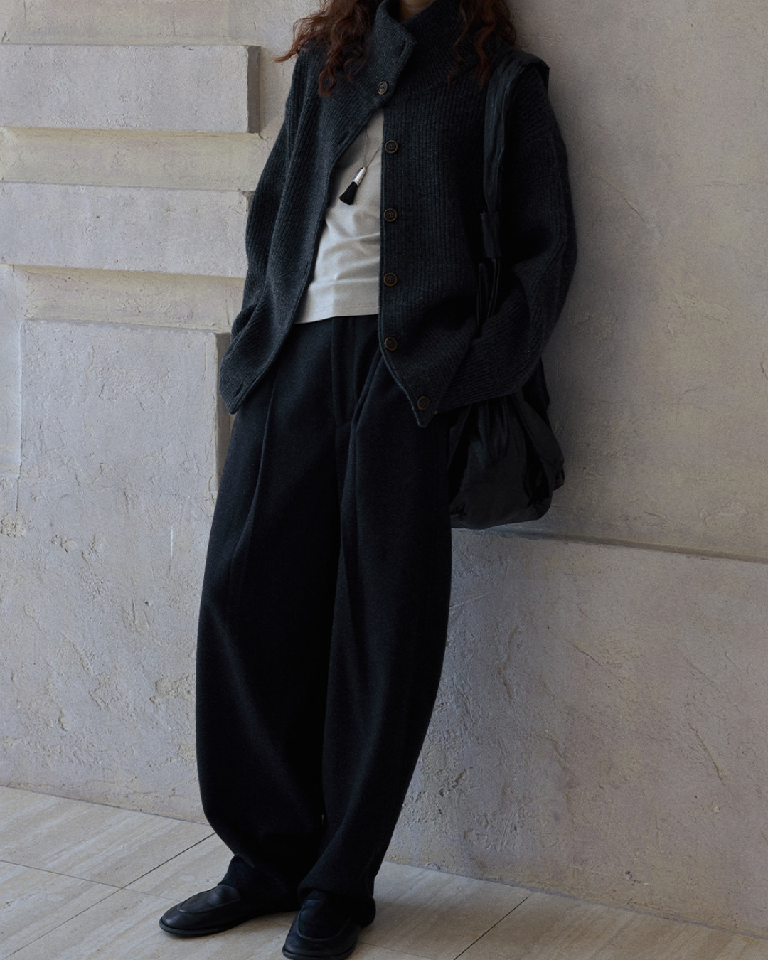 スタンドカラーニットカーディガン 10191