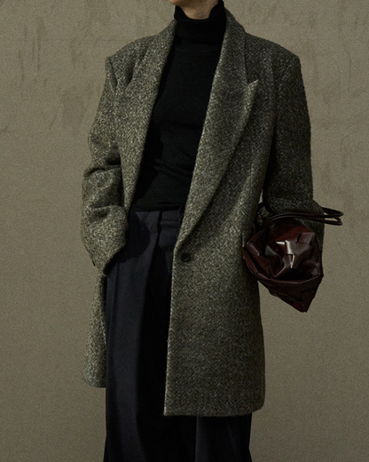 ヘリンボーンミディコート 10259