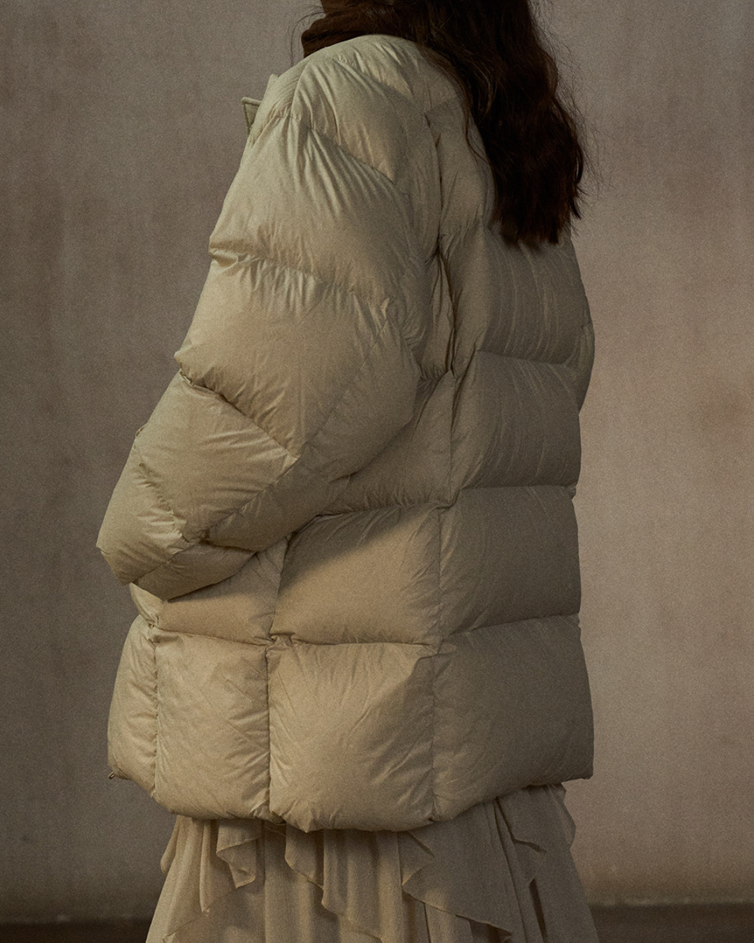 クルーネックミディキルティングコート 10271