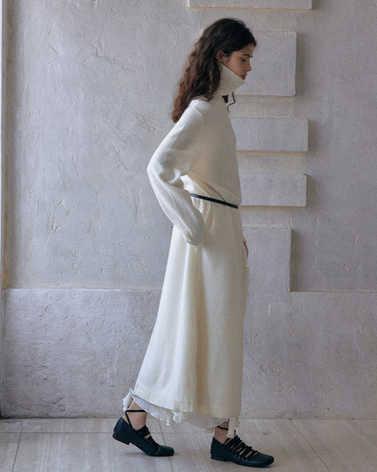 ハイカラーニットワンピース 10175