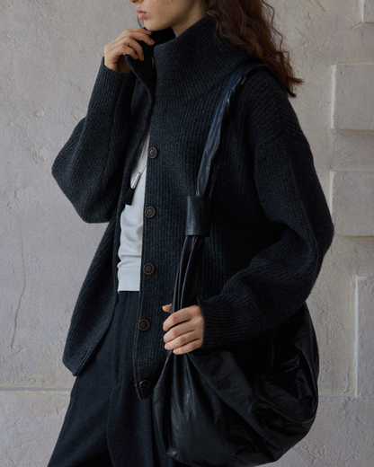 スタンドカラーニットカーディガン 10191