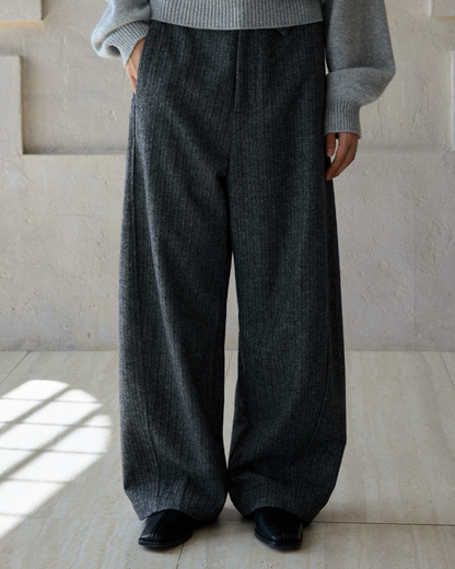 ヘリンボーンストレートカジュアルパンツ 10187