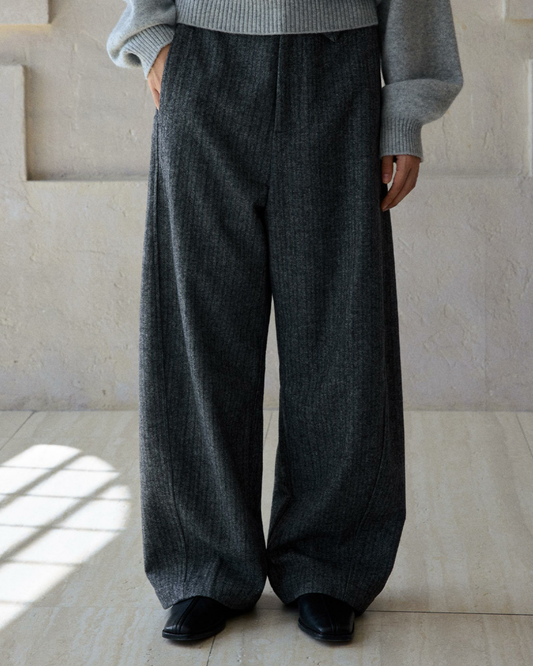ヘリンボーンストレートカジュアルパンツ 10187