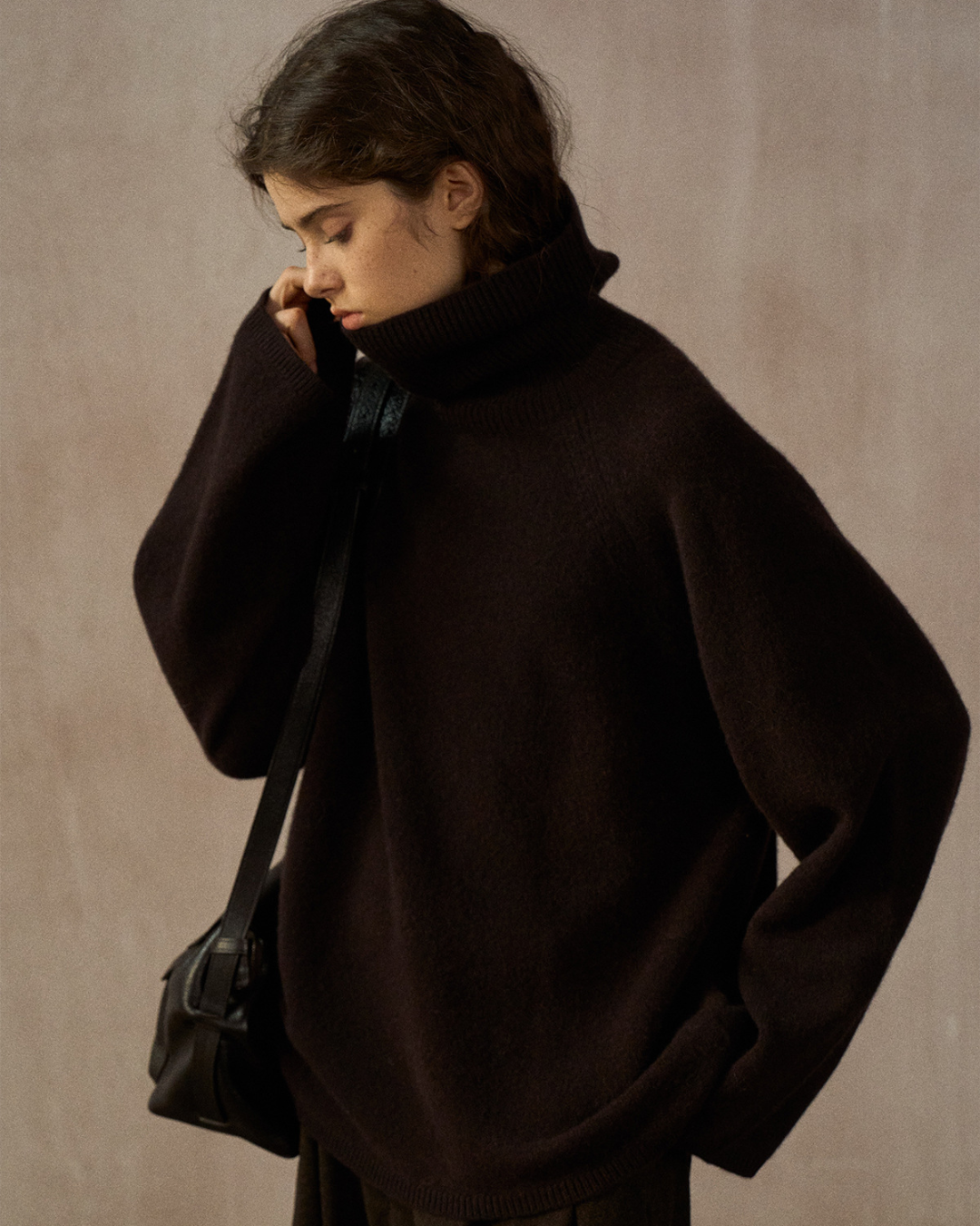 ハイカラーロングスリーブニットプルオーバー 10247