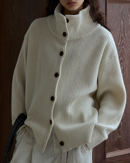 スタンドカラーニットカーディガン 10192