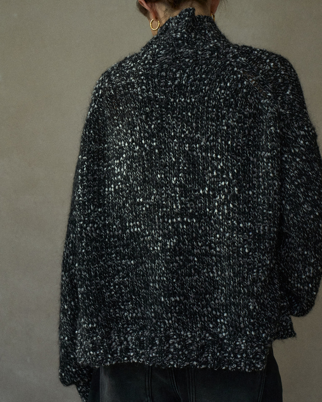 Vネックミディニットカーディガン 10216