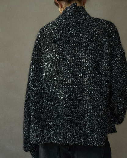 Vネックミディニットカーディガン 10216