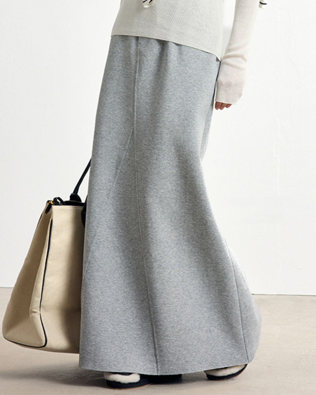 アシンメトリーデザインフレアロングスカート 10331