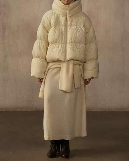 フーディーショートソフトダウンコート 10235