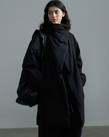 スタンドネックミディボリュームコート 10380