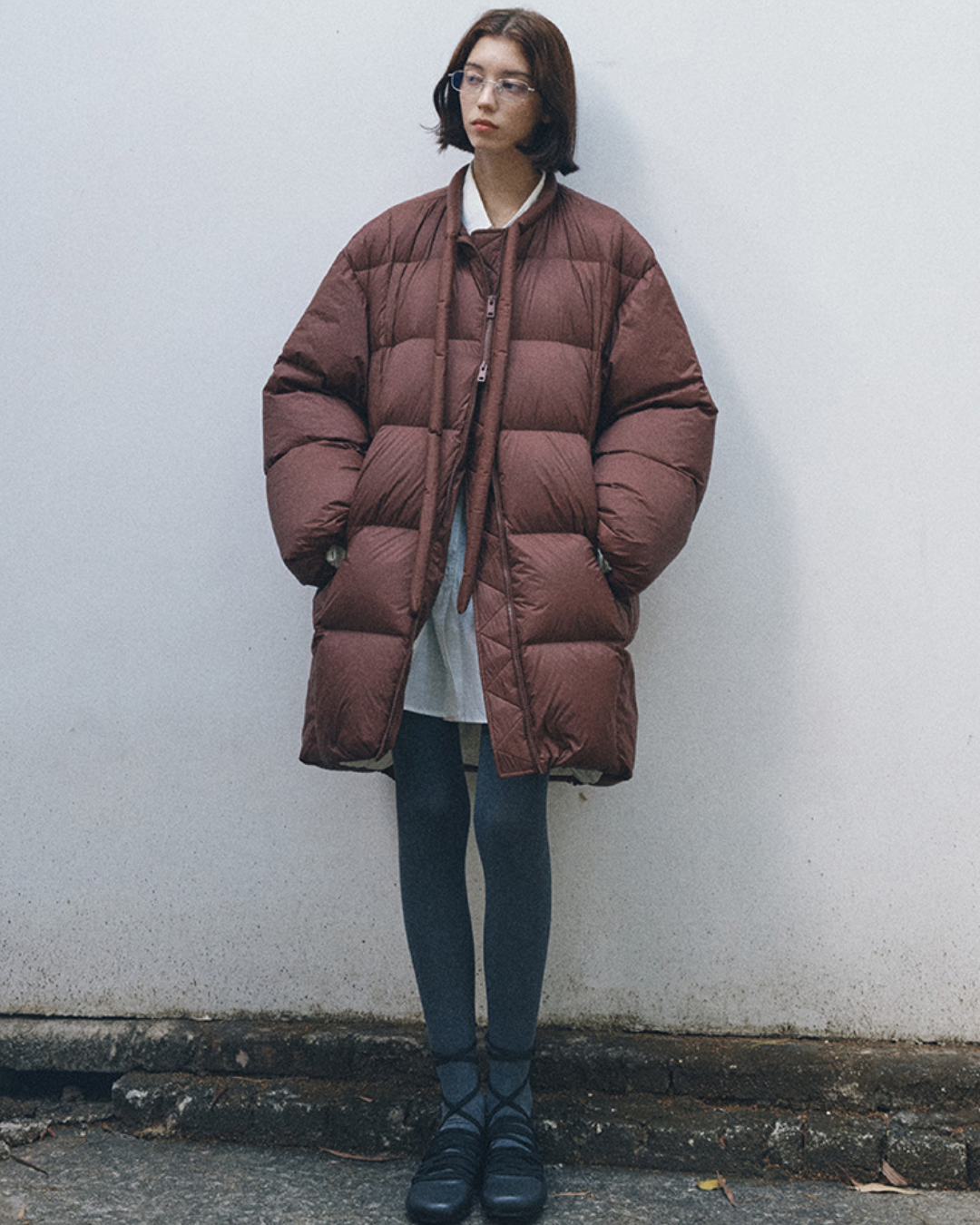 ミディストラップダウンコート 10375