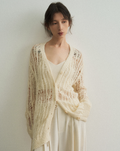 シャープラインメッシュカーディガン 10471
