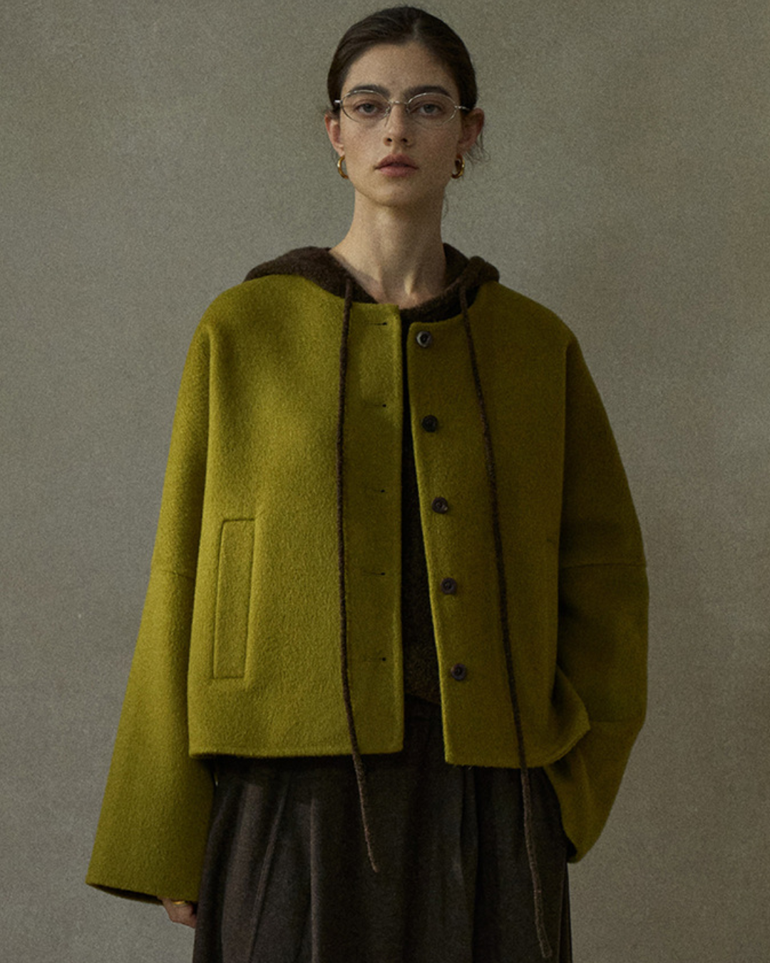 シェルネックマットショートコート 10428