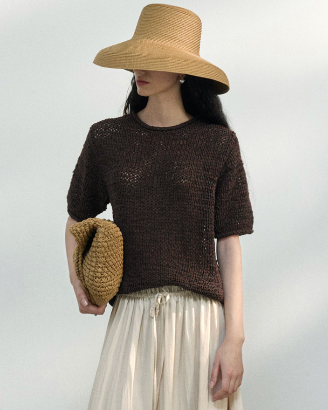 ハーフスリーブストラクチャーニット 10451