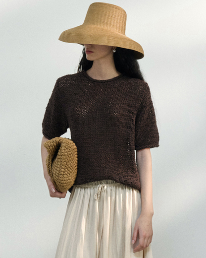 ハーフスリーブストラクチャーニット 10451