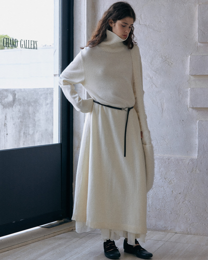 ハイカラーニットワンピース 10175