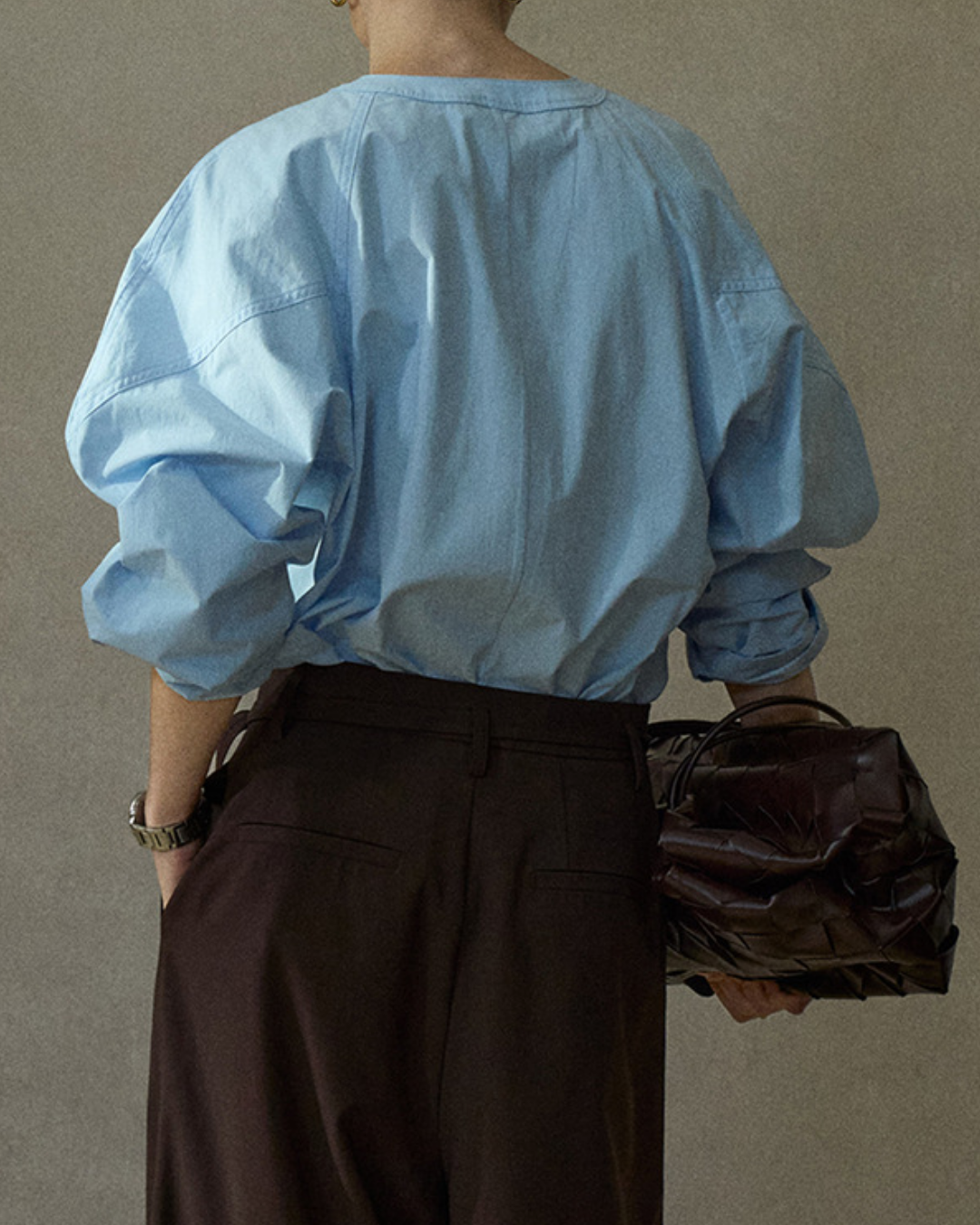 ノーカラーオーバーシャツ 10208