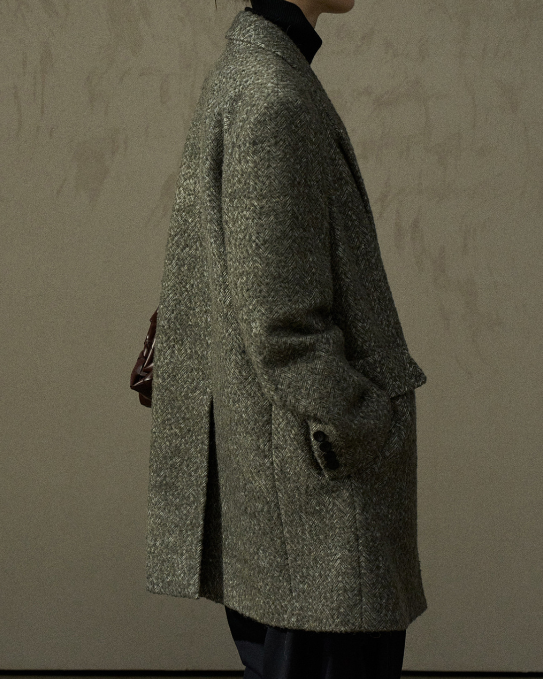 ヘリンボーンミディコート 10259