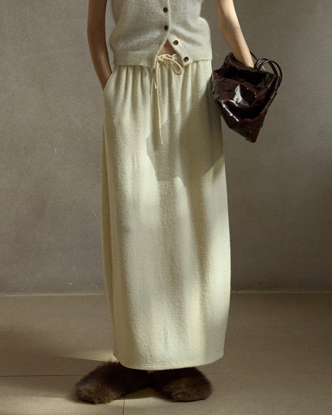 スリットロングニットスカート 10487