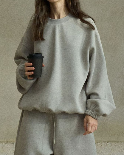 ラウンドネックドロップショルダースウェットプルオーバー 10223