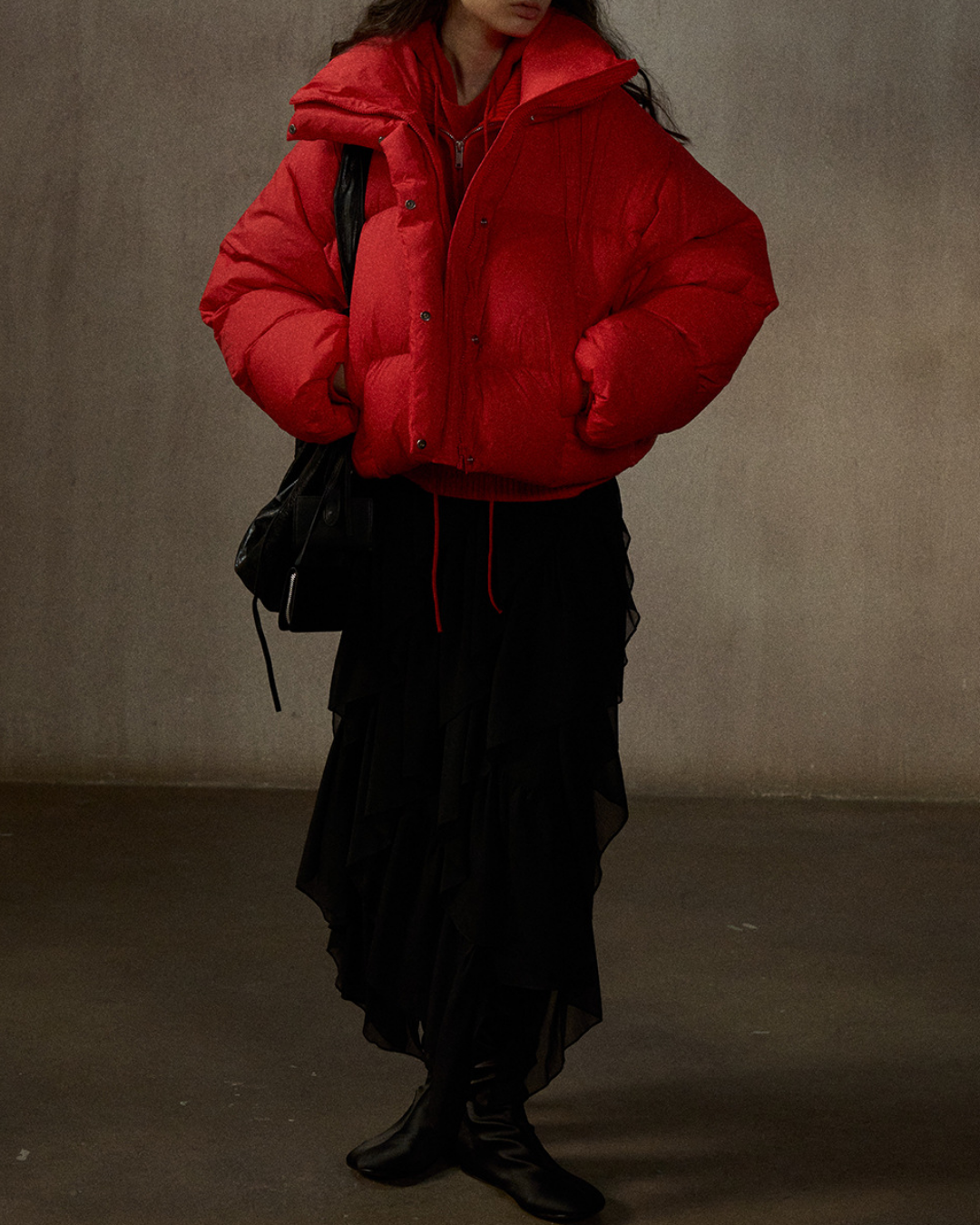 スタンドカラーショートダウンコート 10273