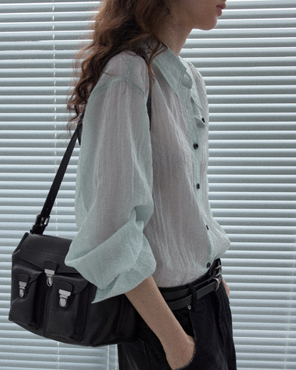 ワッシャーラインノワールシャツ 10343