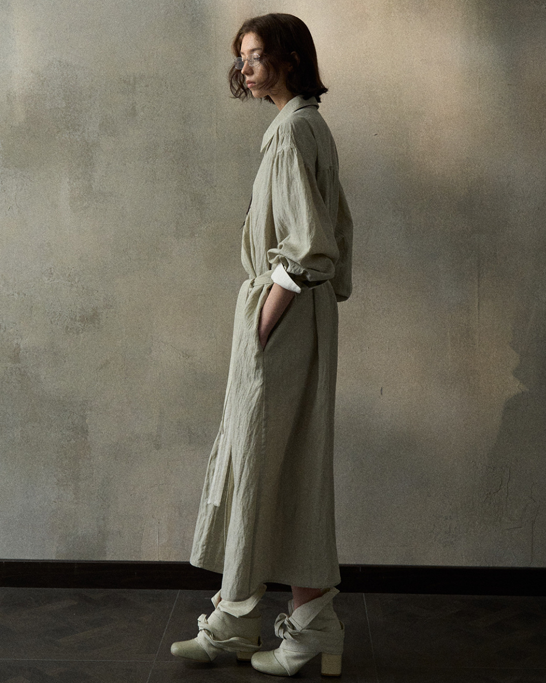 アシメノワールシャツワンピース 10344