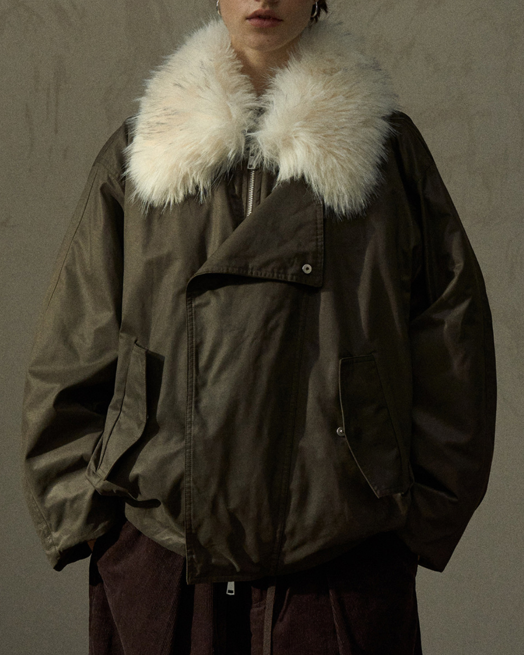 ファーカラージッパーオーバージャケット 10290