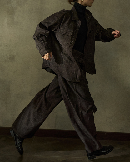 ツーカラーポケットシャツ 10219