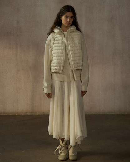 スタンドカラードローコードショートベスト 10250